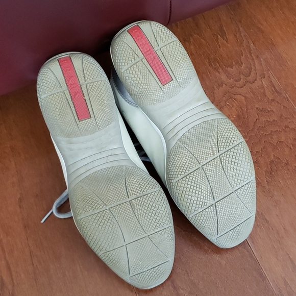 Prada Mint & Silver Sneakers - Picture 5 of 10